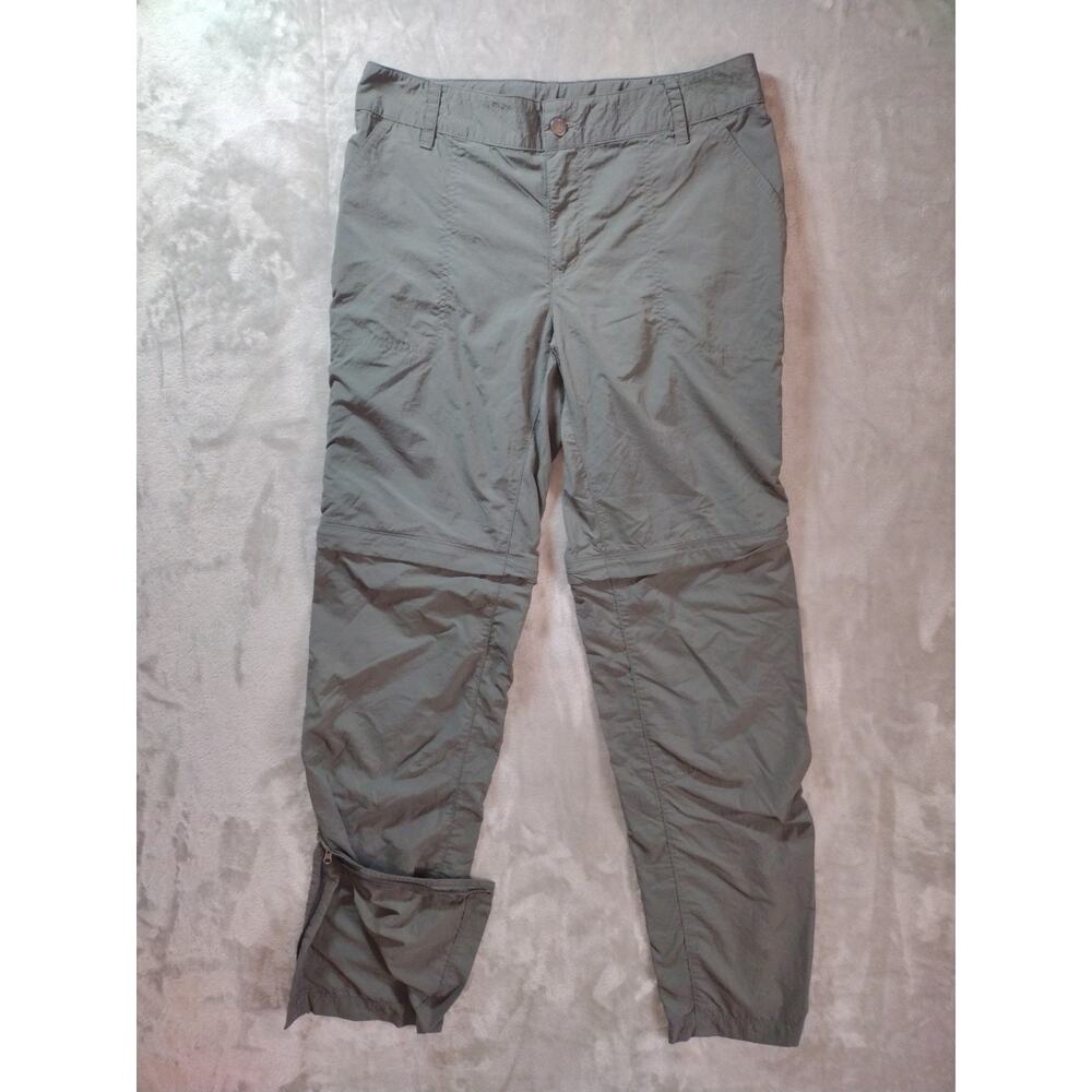 Columbia Convertible Hiking Pant Womens 10 Gray Ankle Zipper Outdoor Athleisure